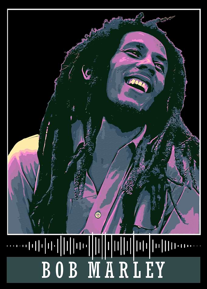 Bob Marley retro art