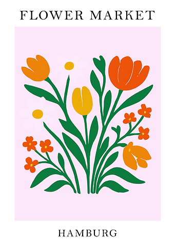 Flower Market Hamburg Art Print