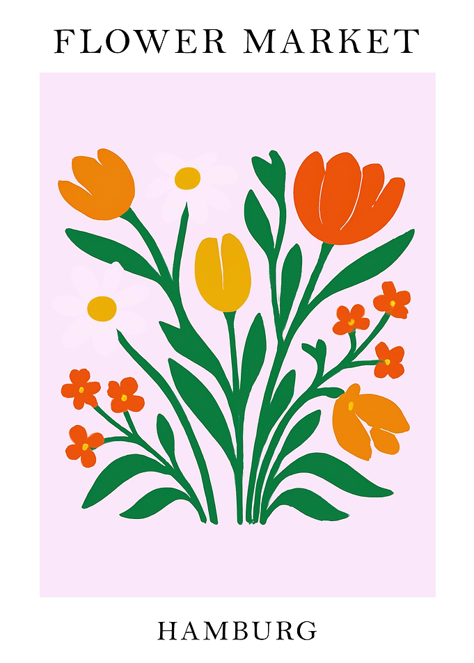 Flower Market Hamburg Art Print