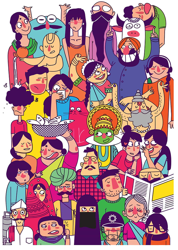 Diverse Crowd Illustration