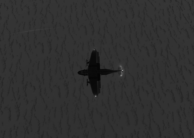 Monochrome Airplane in Flight