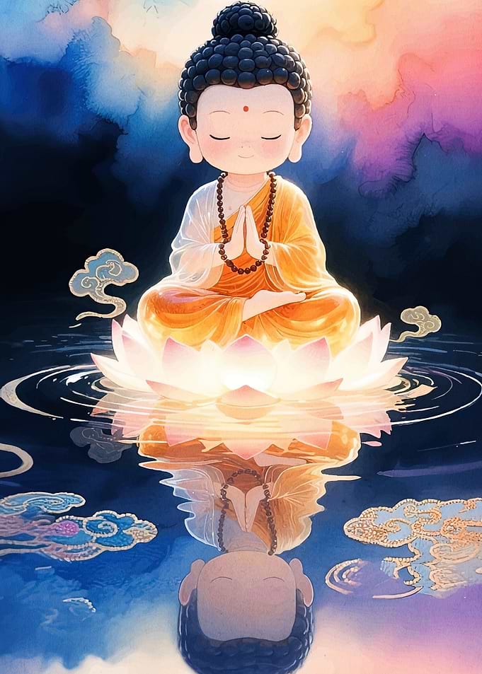Meditating Buddha Lotus Flower