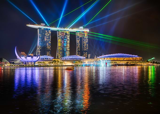singapore marina bay sands night view
