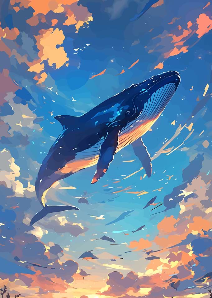 Whale in the Sky Illustration