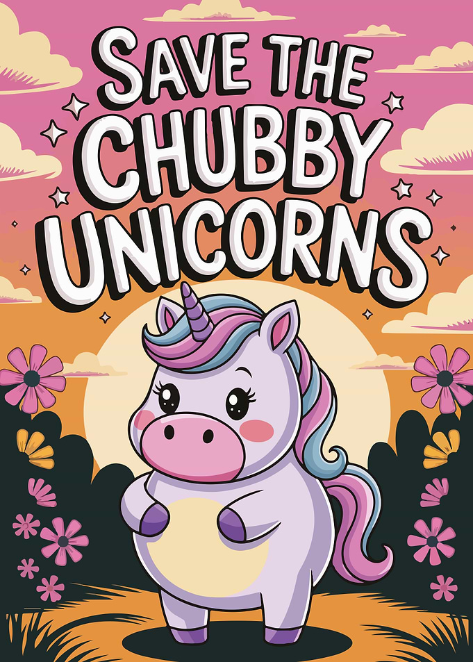 Save the Chubby Unicorns Illustration