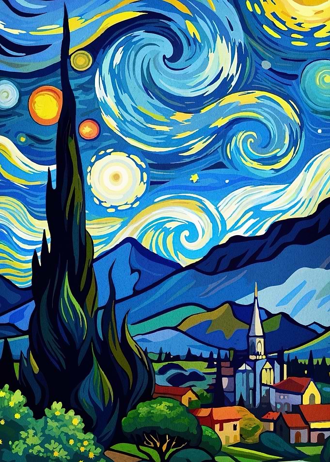 Starry Night Landscape