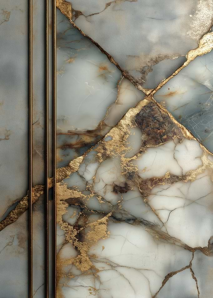 Abstract Marble with Gold Veins