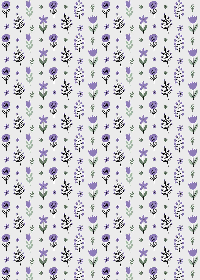 Floral Pattern with Purple and Green