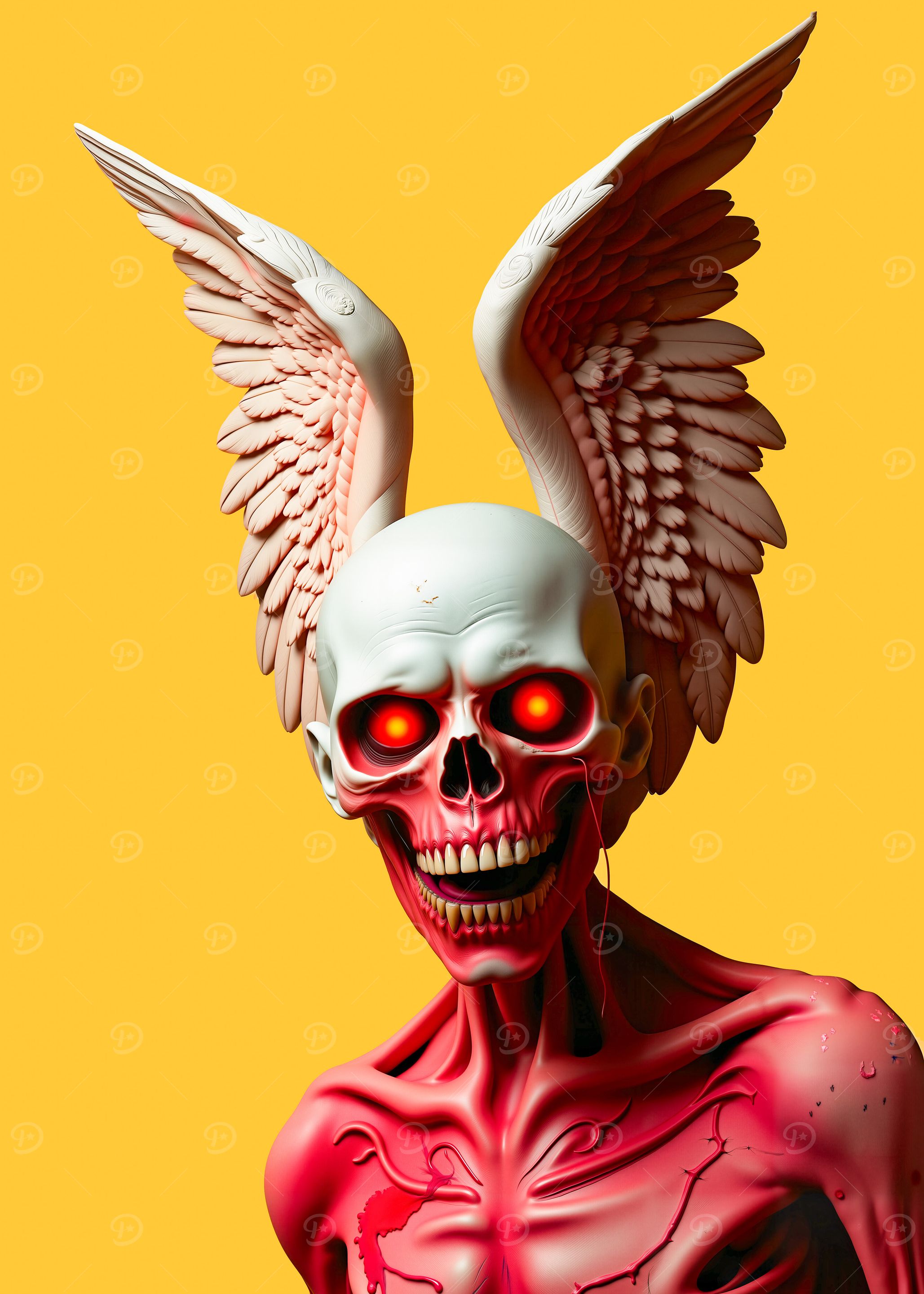 Winged Horror | Gothic Skull Art