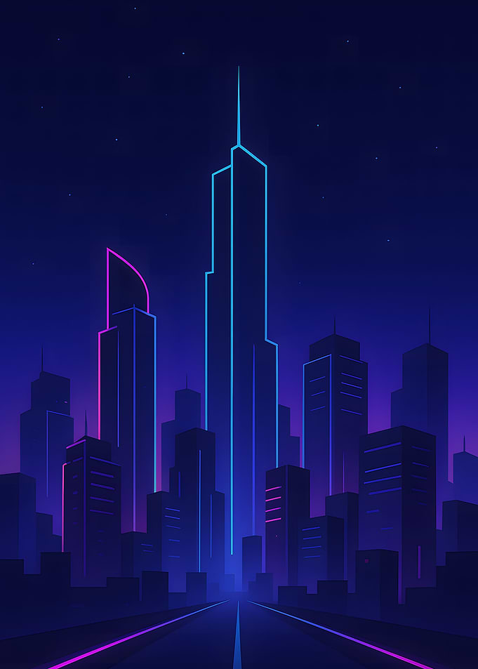 Neon Cityscape at Night