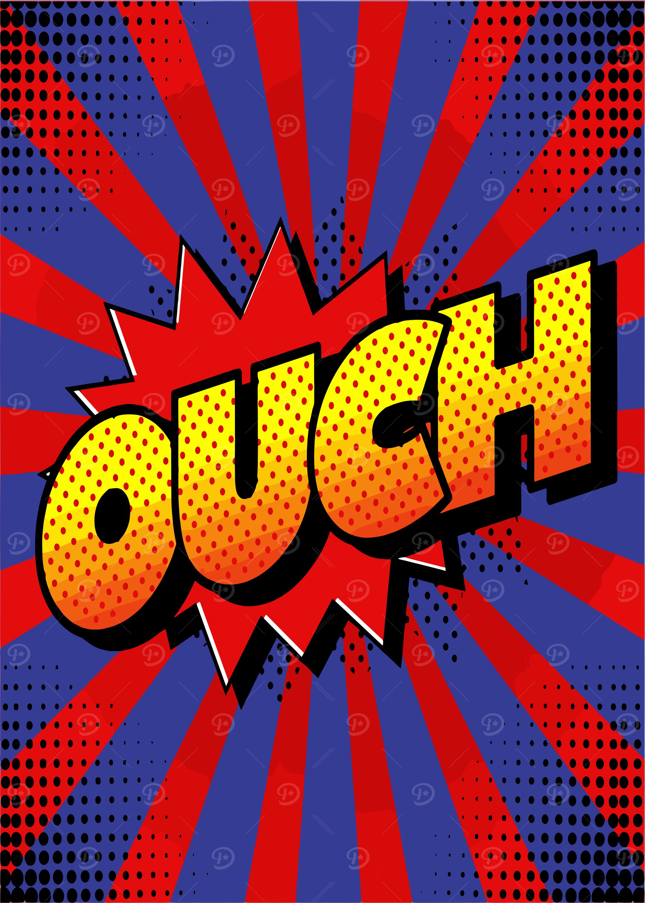 Ouch Comic Book Style Pop Art
