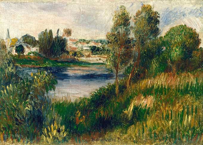 Impressionist River Landscape Painting