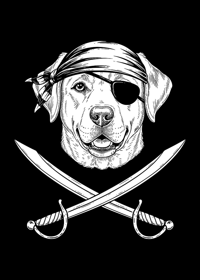 Dog Pirate with Swords