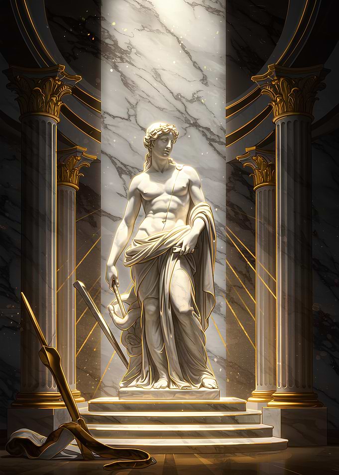 Classical Statue in Marble Hall