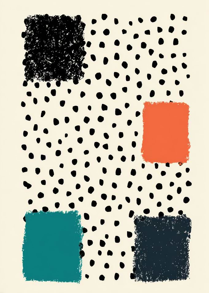 Abstract Squares and Dots Art