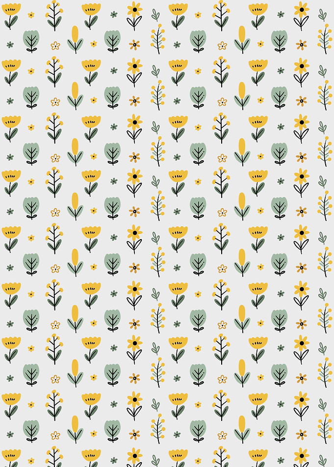 Floral Pattern with Yellow and Green