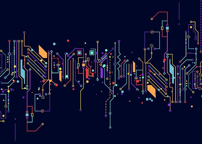 Colorful Circuit Board Abstract Design