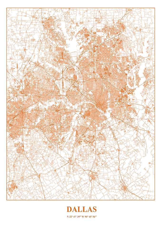 Dallas City Map - Copper