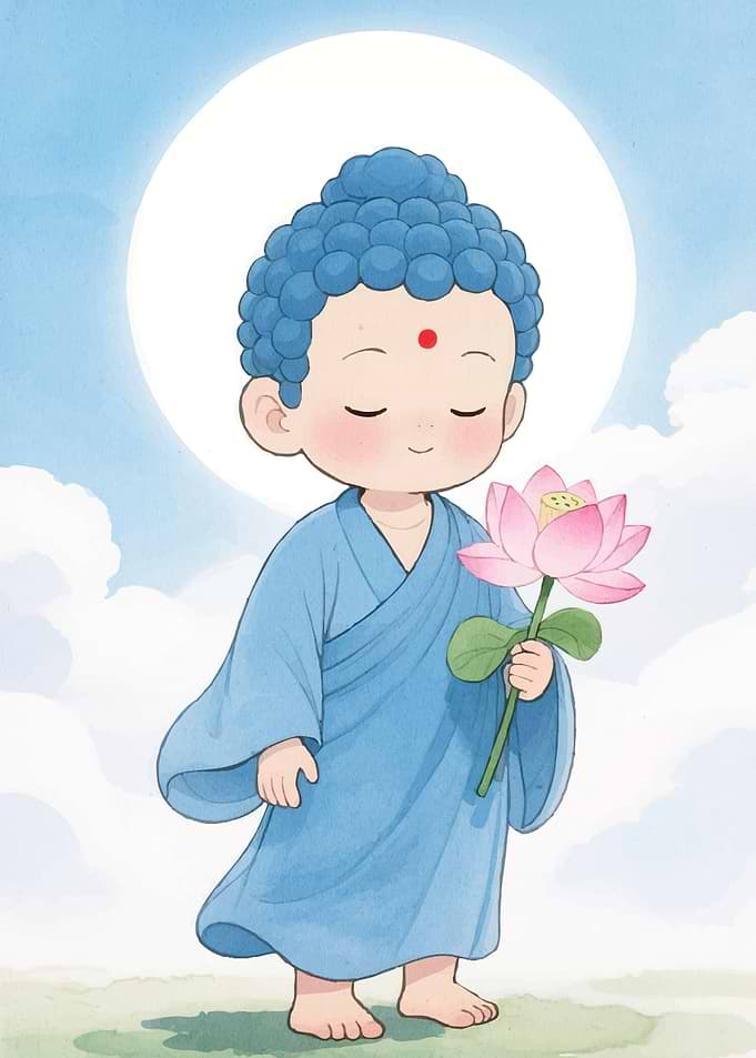 Cute Buddha Lotus Flower