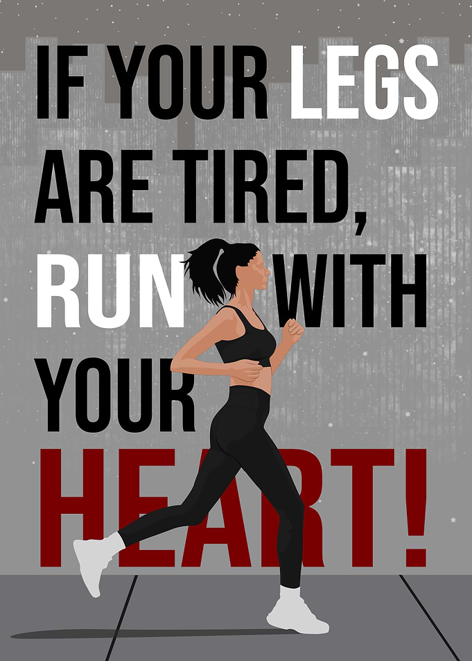 Run with your heart motivational poster