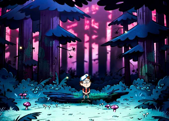 Dipper Pines in a Mysterious Forest