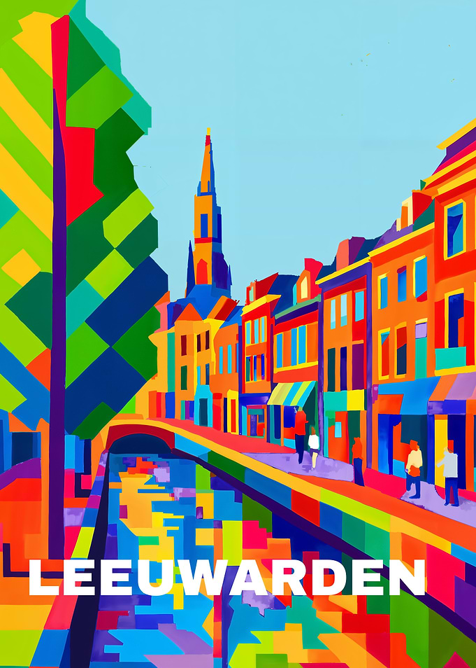 Leeuwarden Cityscape Colorful Art
