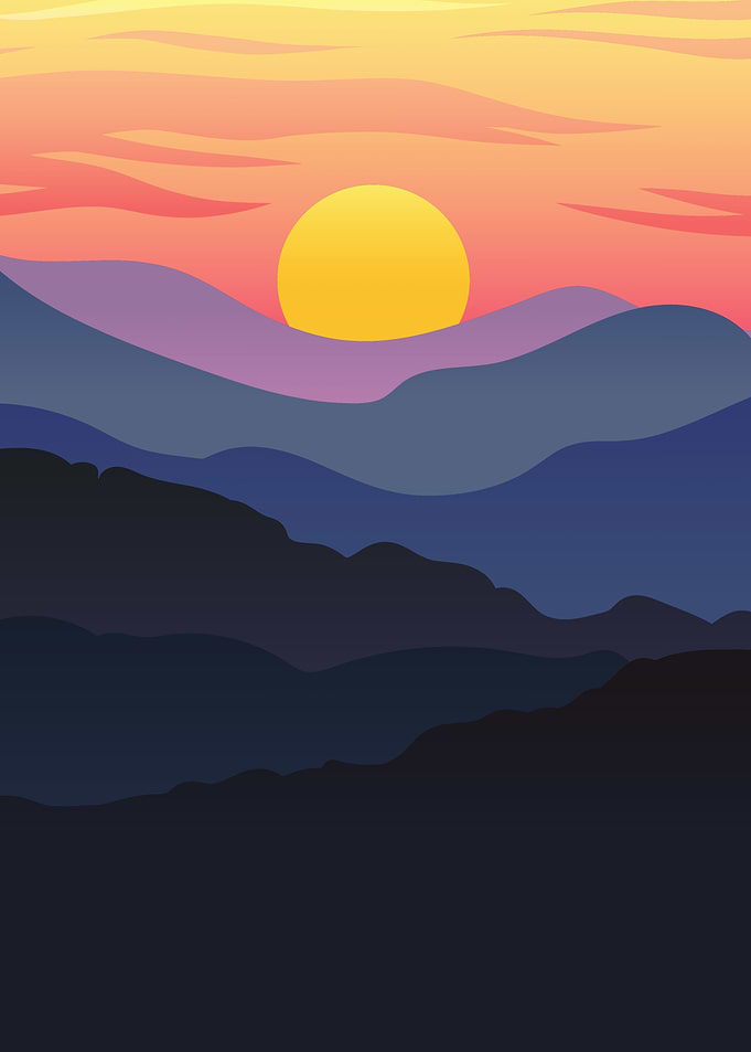 Sunset Over Mountains