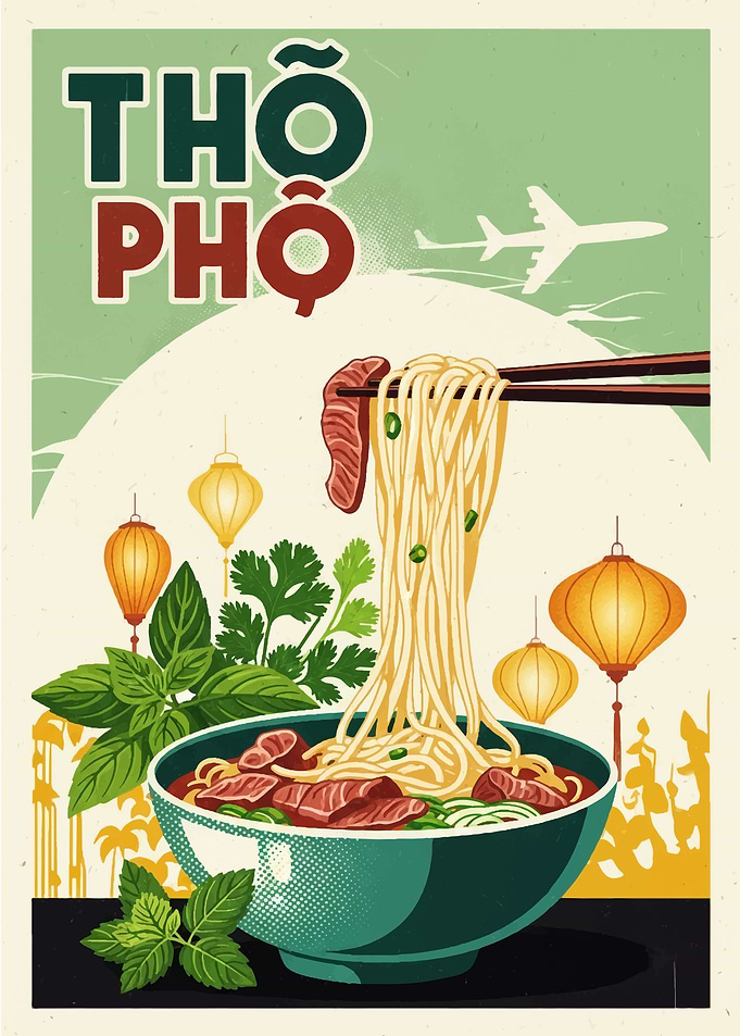 Retro Pho Travel Poster Illustration