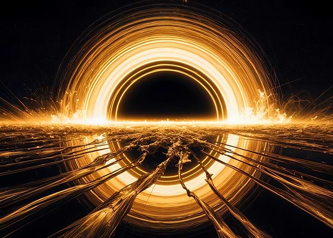 Golden Black Hole Digital Art
