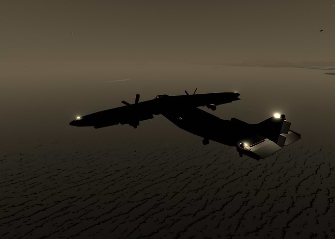 Silhouette of a Large Airplane