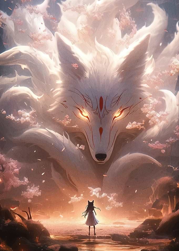 Anime Girl Nine-Tailed Fox