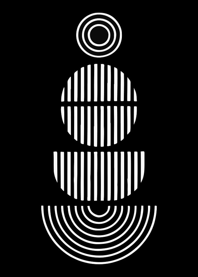 Abstract Black and White Geometric Shapes