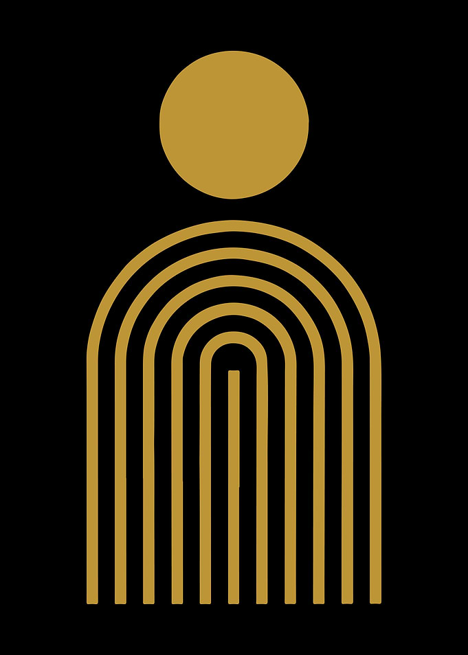 Minimalist Golden Arch and Circle Design