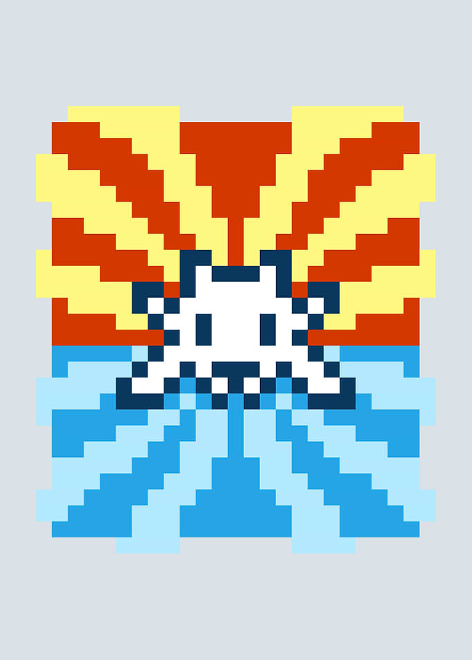 Pixel Art Alien Invasion Graphic
