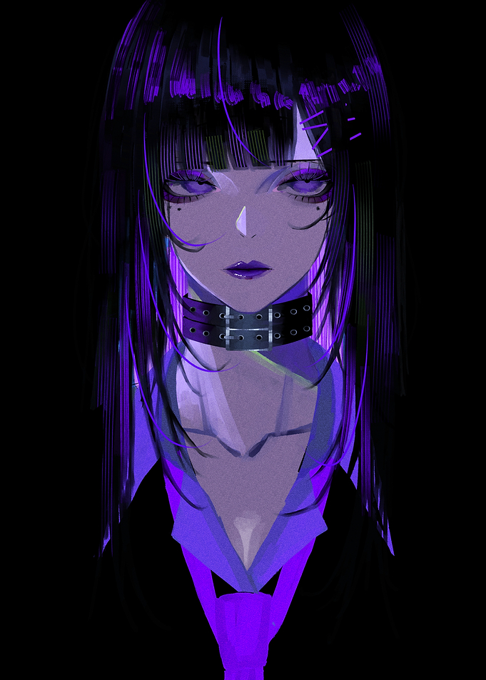 Anime Girl with Purple Hues