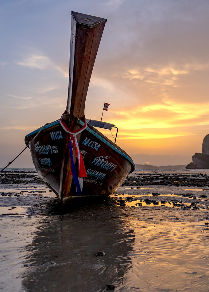 Longtail Boat at Sunset, Thailand