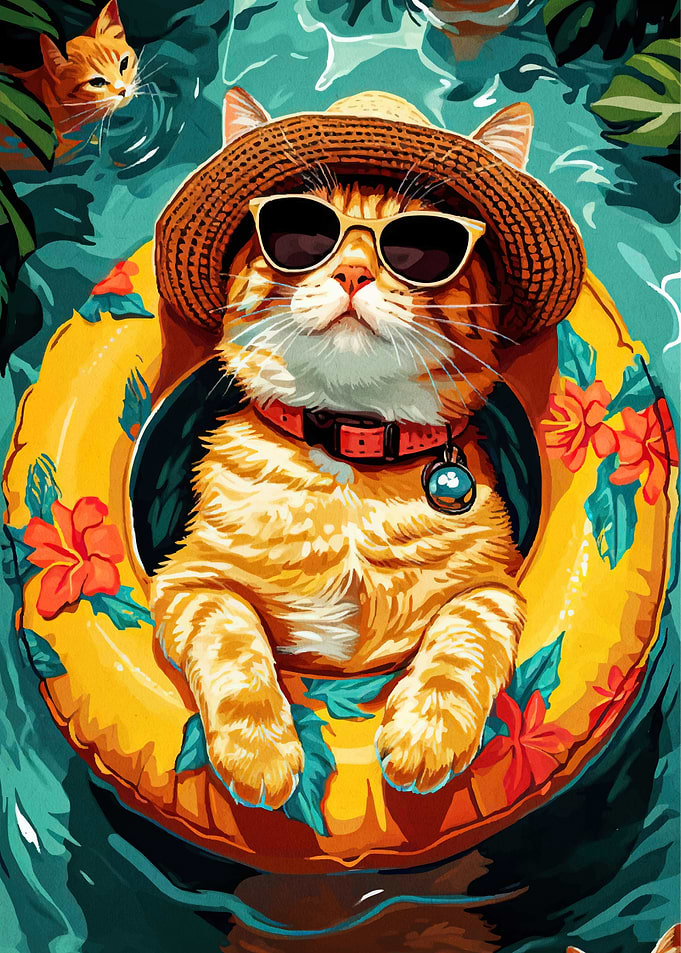 Cat Pool Float Hat