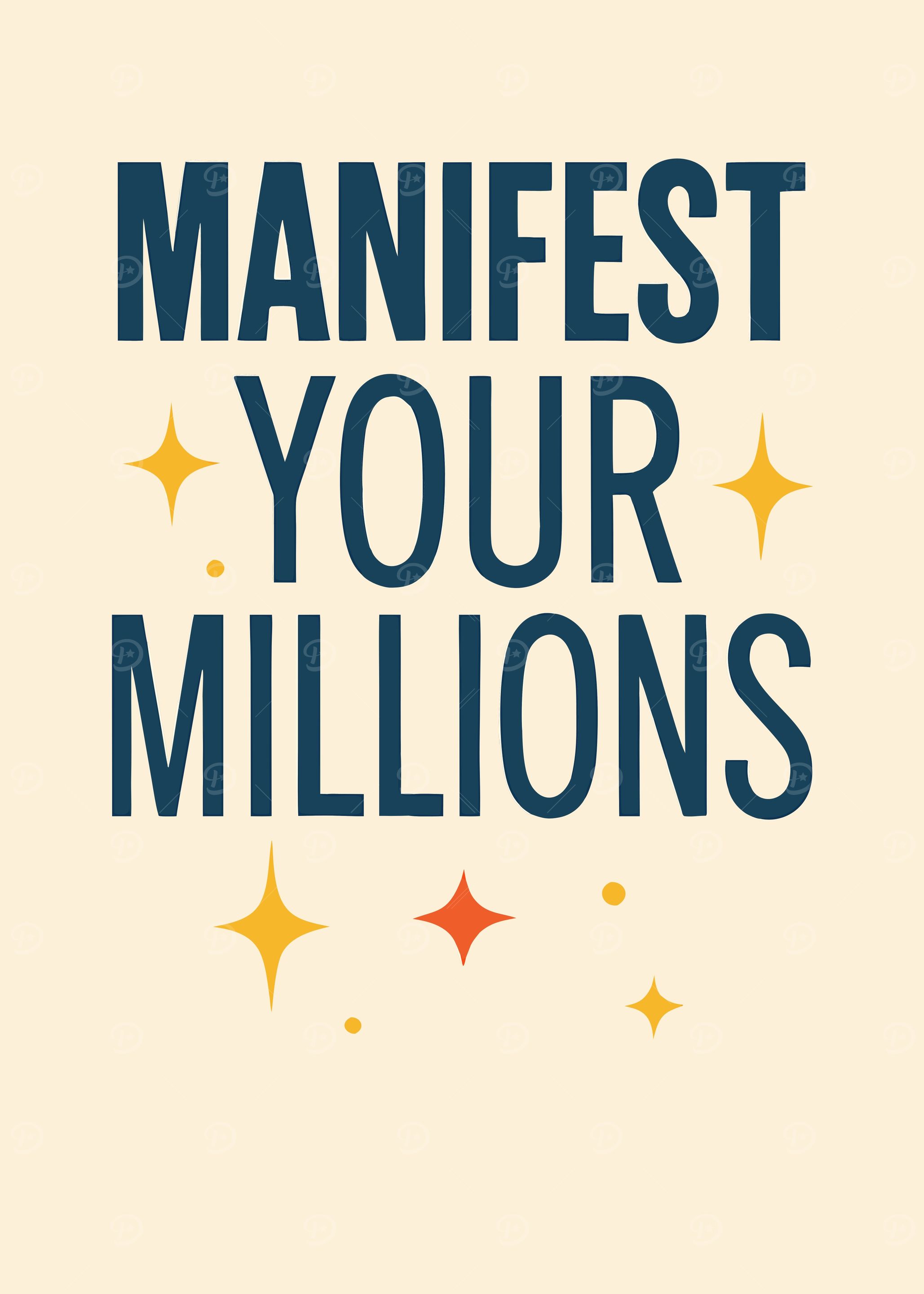 Manifest Your Millions Text Art