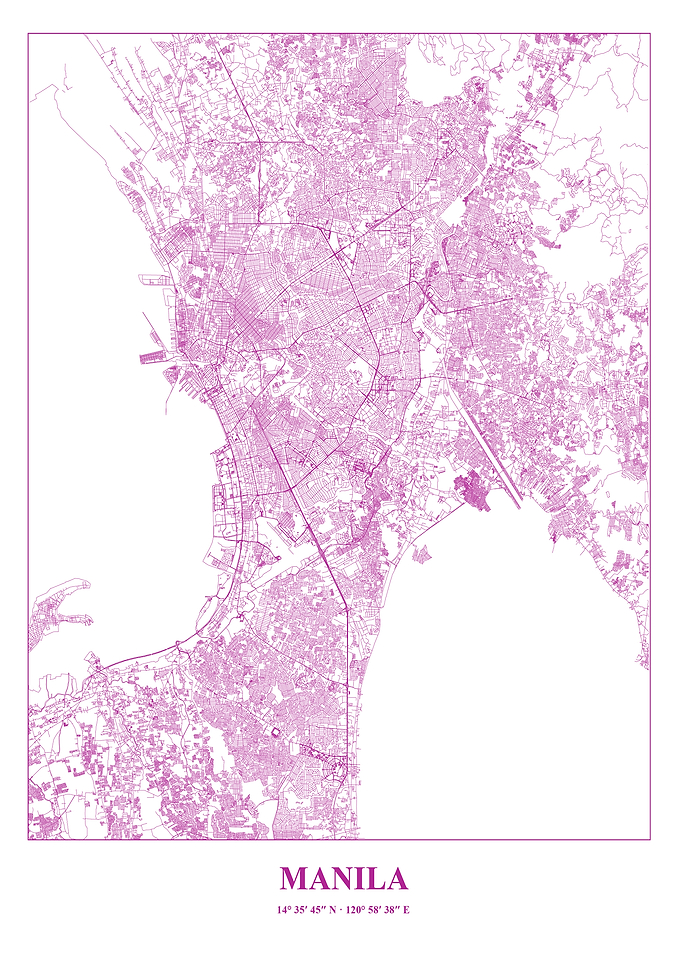 Manila City Map - Pink