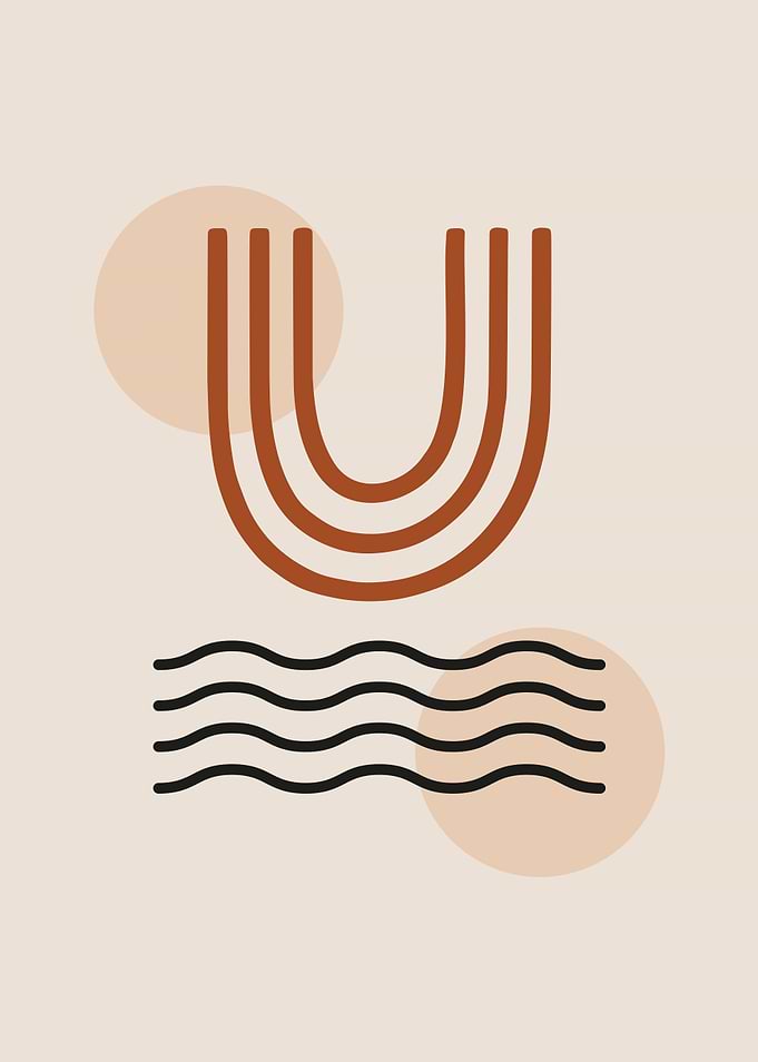 Minimalist Arch and Wavy Lines
