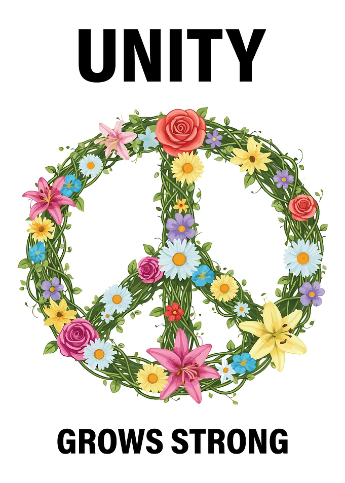 Floral Peace Sign: Unity Grows Strong