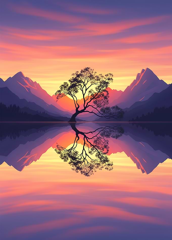 Dreamscape Reflections at Sunset