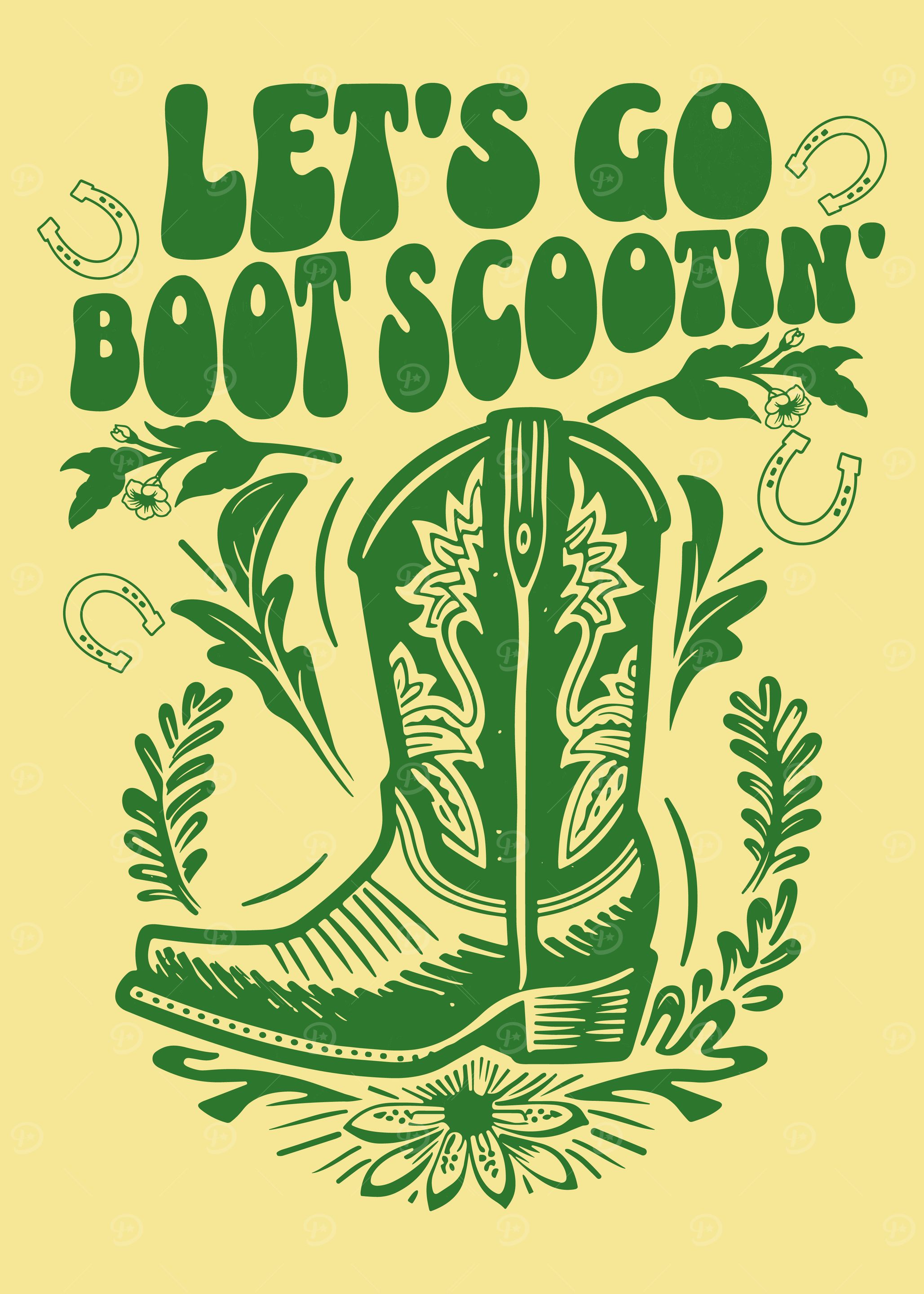 Let's Go Boot Scootin' Graphic Art