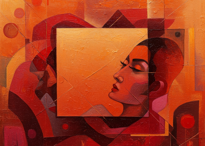 Abstract Portrait in Warm Tones