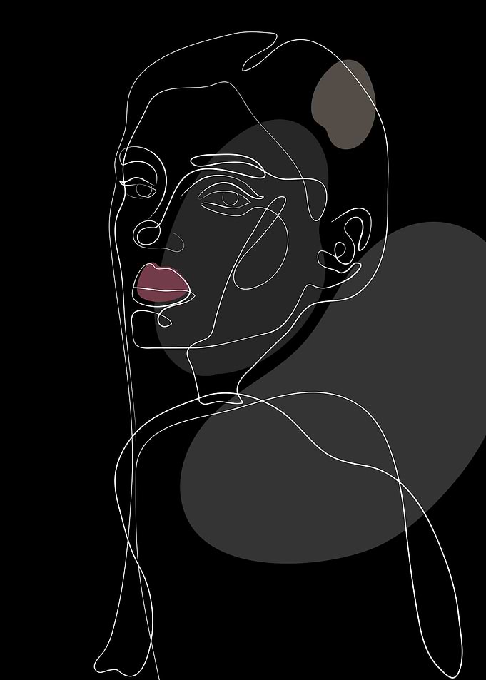 Minimalist Line Art Woman Portrait