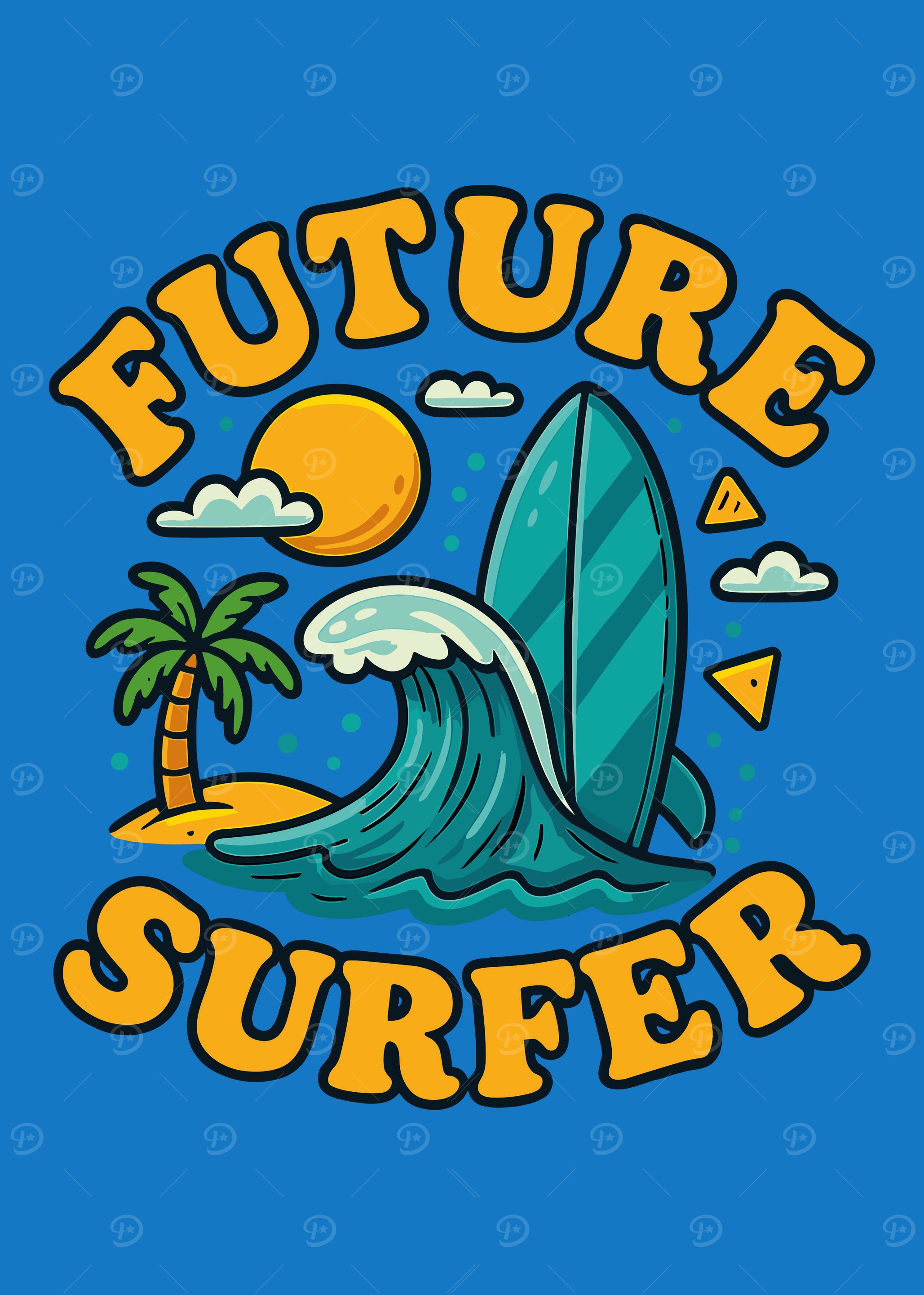 Future Surfer Cartoon Illustration