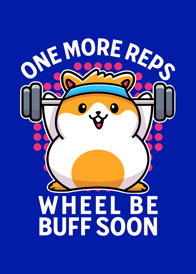 Cute Hamster Lifting Weights Cartoon
