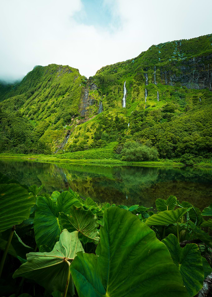 Green Mountain Lake with Waterfalls