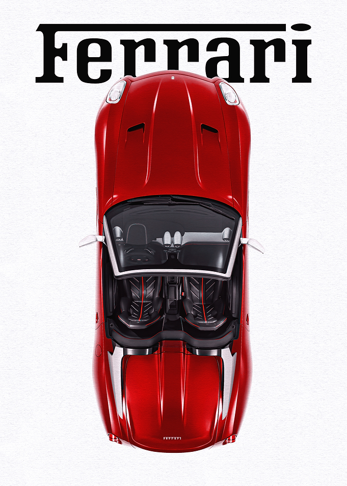 Red Ferrari Top View