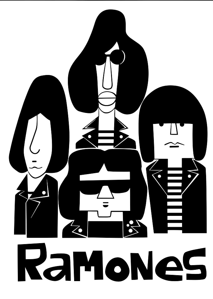 Ramones Band Black and White Art